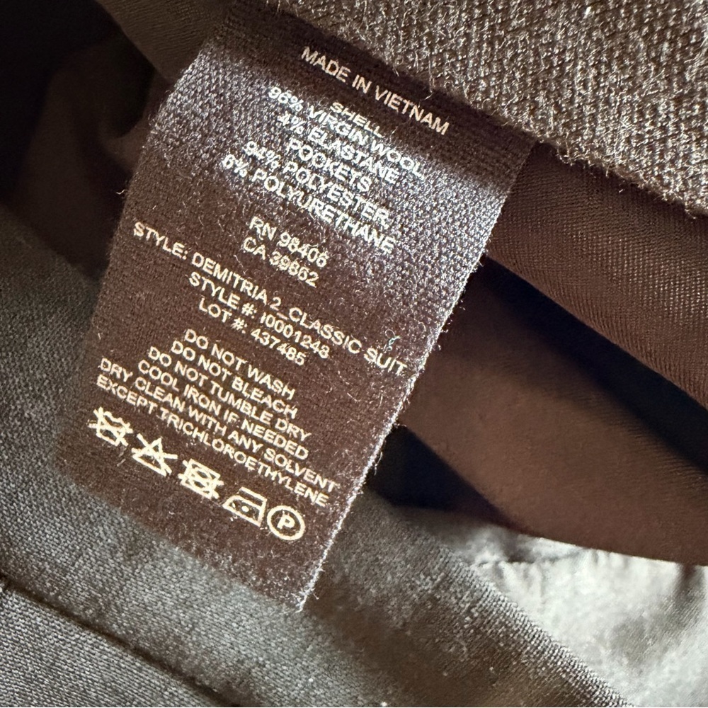 Theory Tall Demetria 2 Classic Suit Wool Black Tailored Pant Trousers, 6 - Picture 11 of 12
